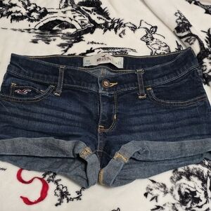 Hollister Low Rise Dark Blue Denim Shorts